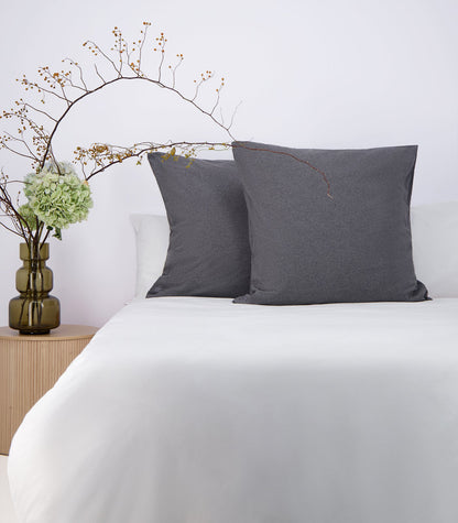 Bhumi Organic Cotton - European - Jersey Pillow Cases (pair) - Charcoal Melange