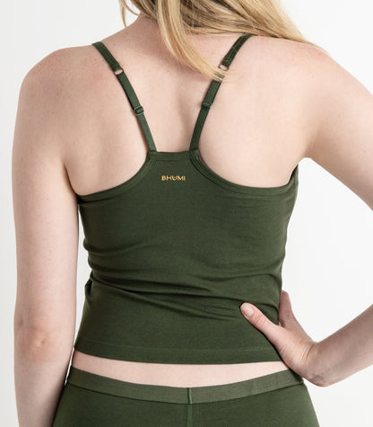 Bhumi Organic Cotton - Cropped Bra Top - Kombu Green