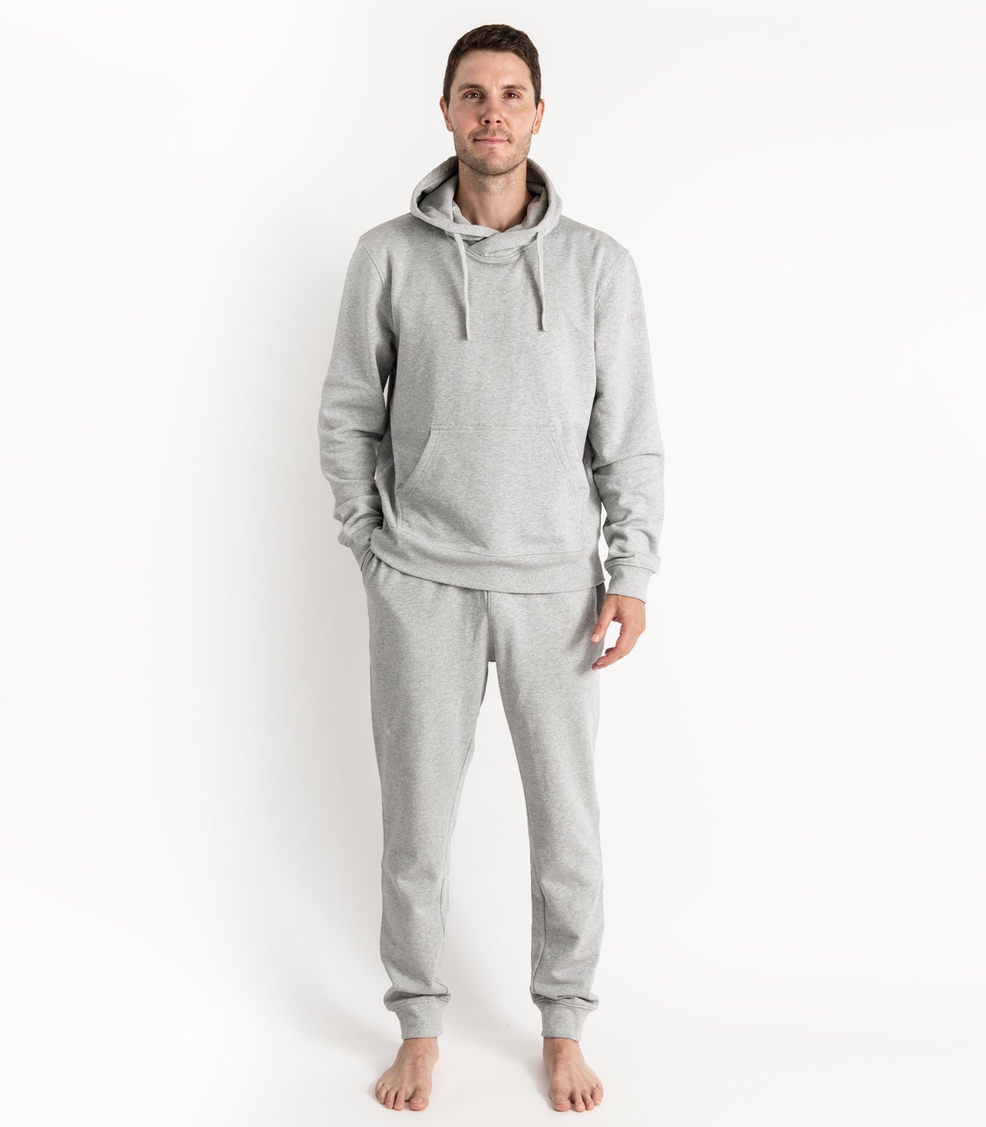 Bhumi Organic Cotton - Track Pant and Hoodie (Men) - Light Grey Melange