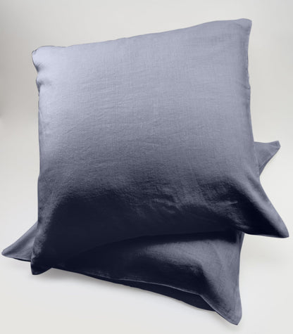 Linen Pillow Cases (pair) - European - Metallic Blue