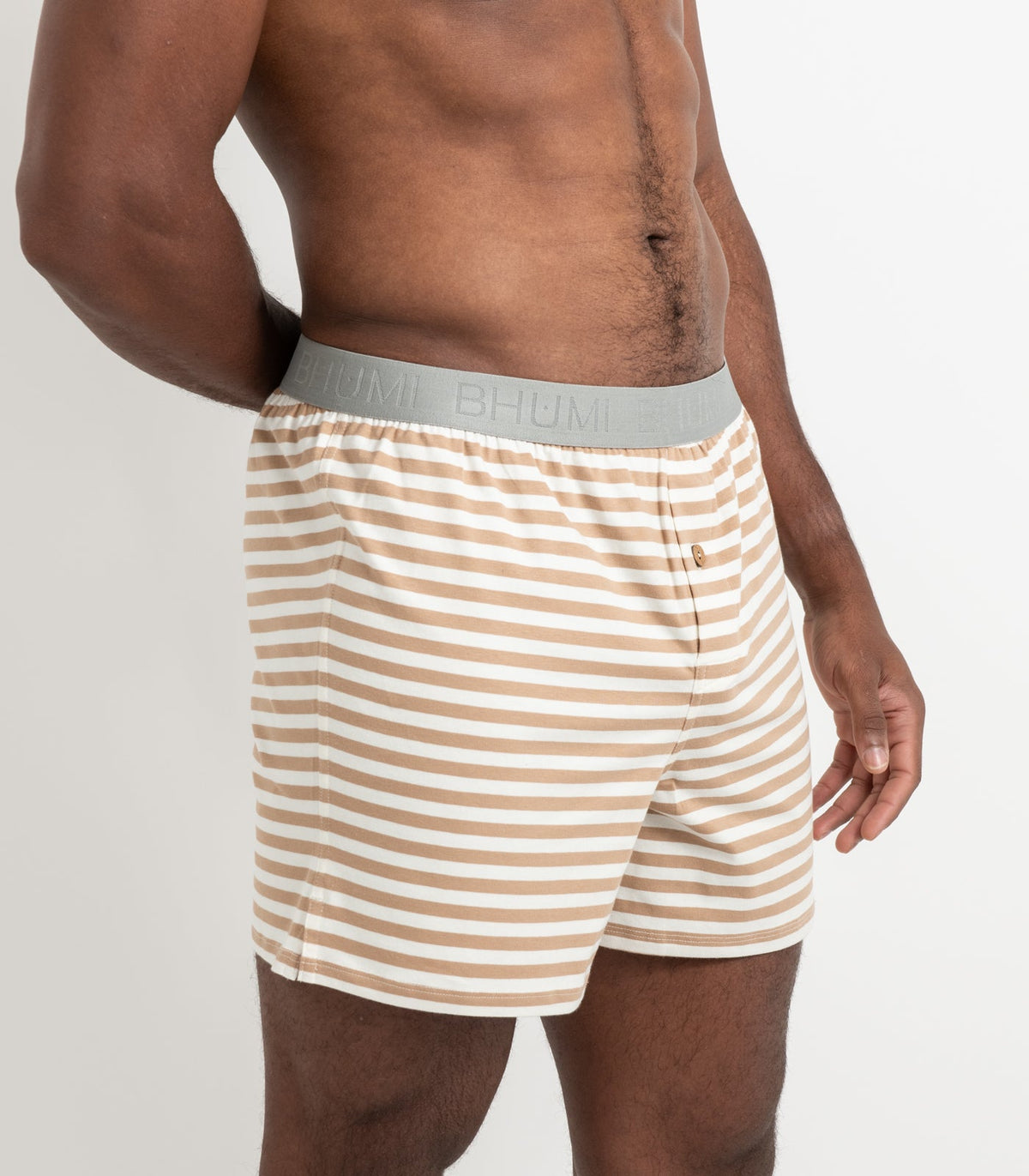 Bhumi Organic Cotton - The Original Boxers (2 Pack) - Tan Stripe