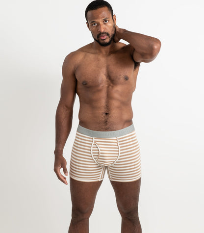Bhumi Organic Cotton - The Original Trunks (2 Pack) - Tan Stripe