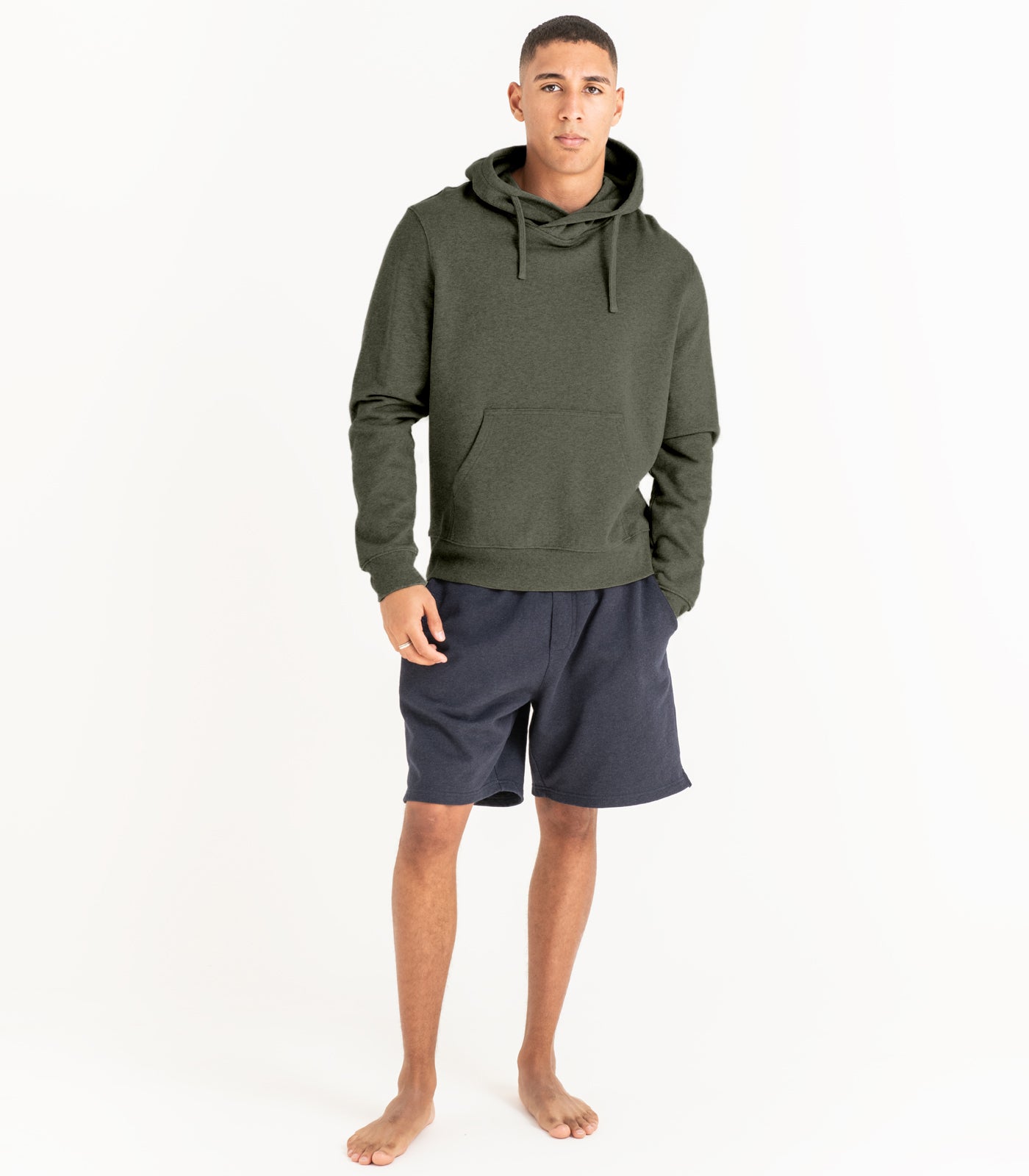 Bhumi Organic Cotton - Men's Hoodie -Green Melange