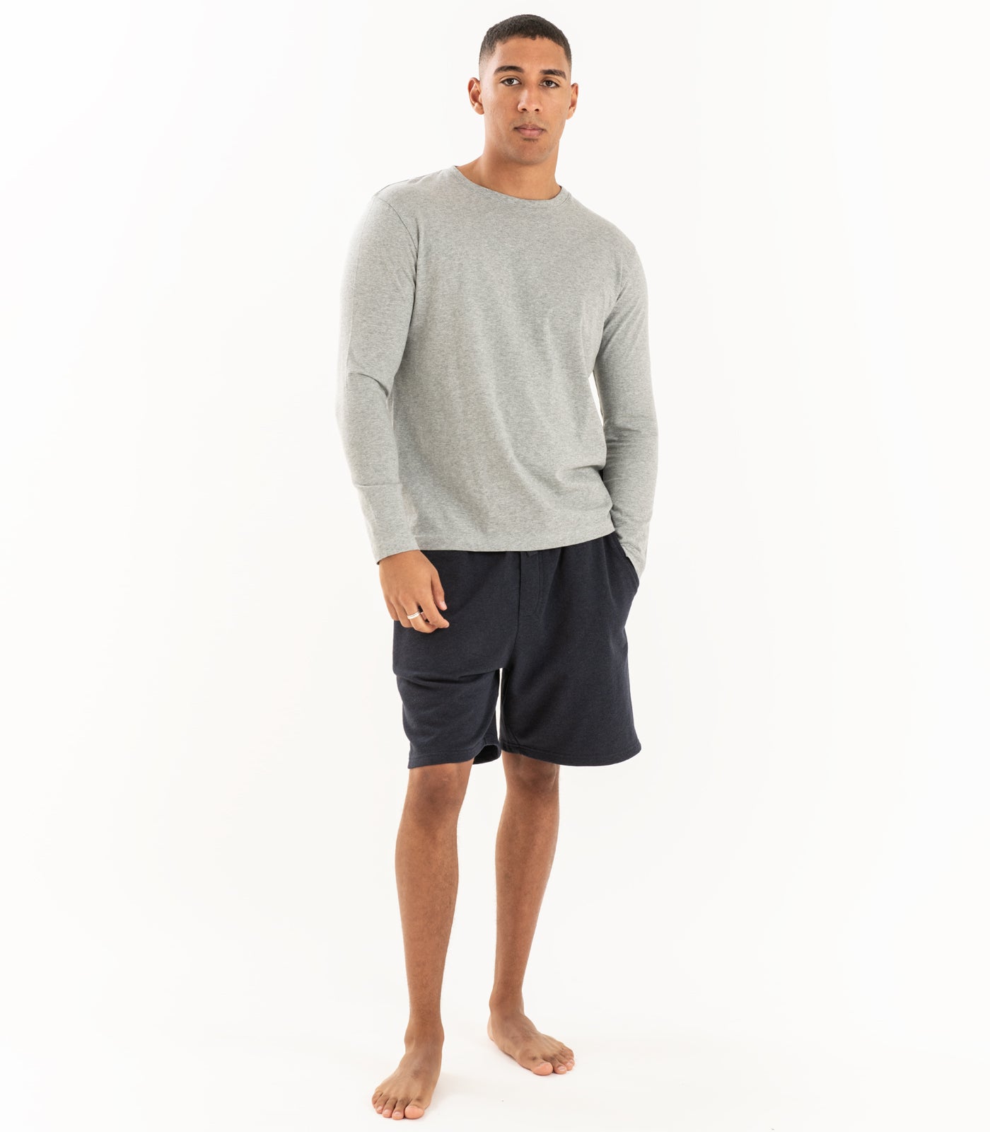 Bhumi Organic Cotton - Men's Basic Long Sleeve Shirt - Grey Melange