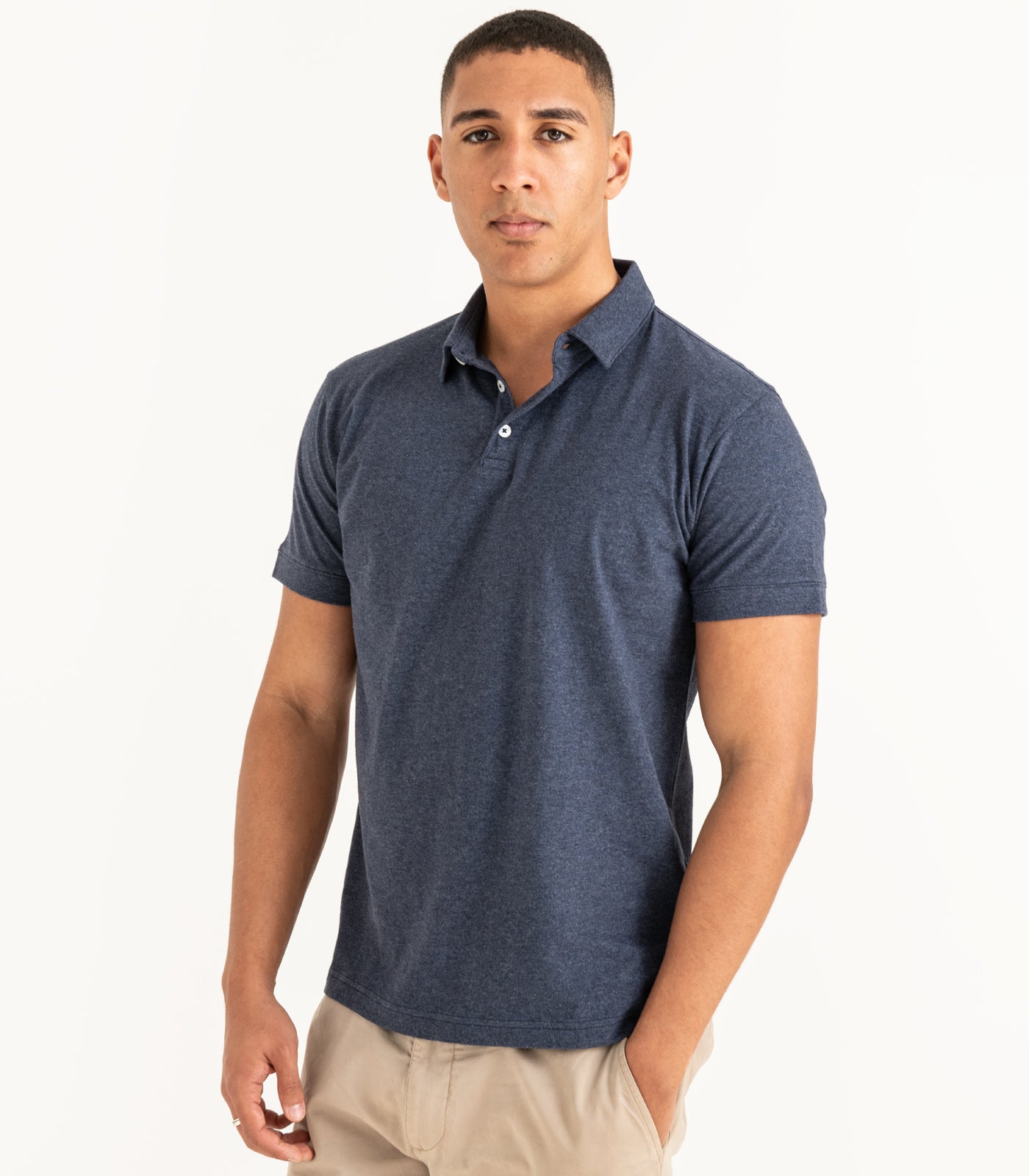 Bhumi Organic Cotton - Polo Shirt (3 Pack) - Navy Melange