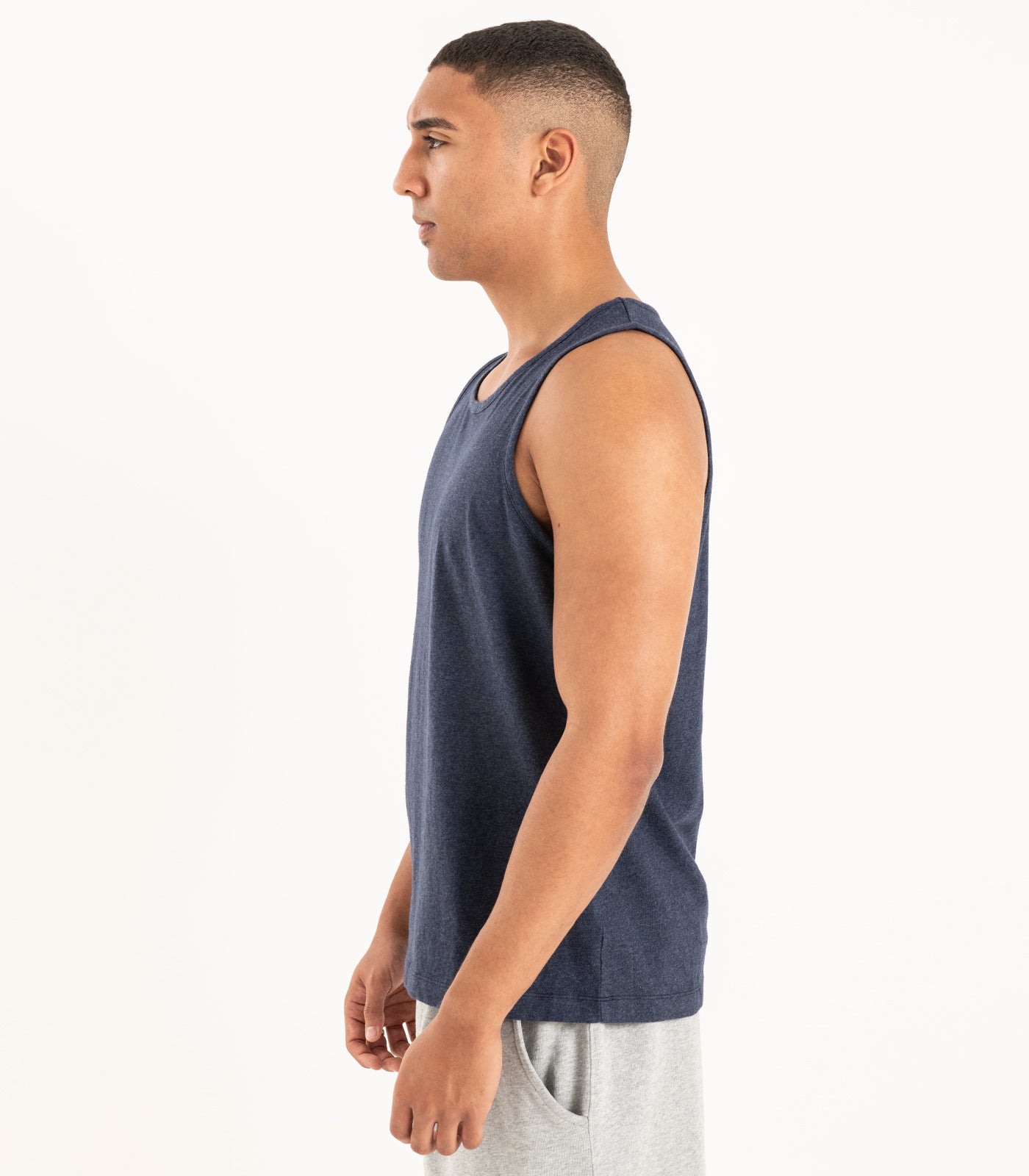 Bhumi Organic Cotton - Men's Tank Top - Navy Melange