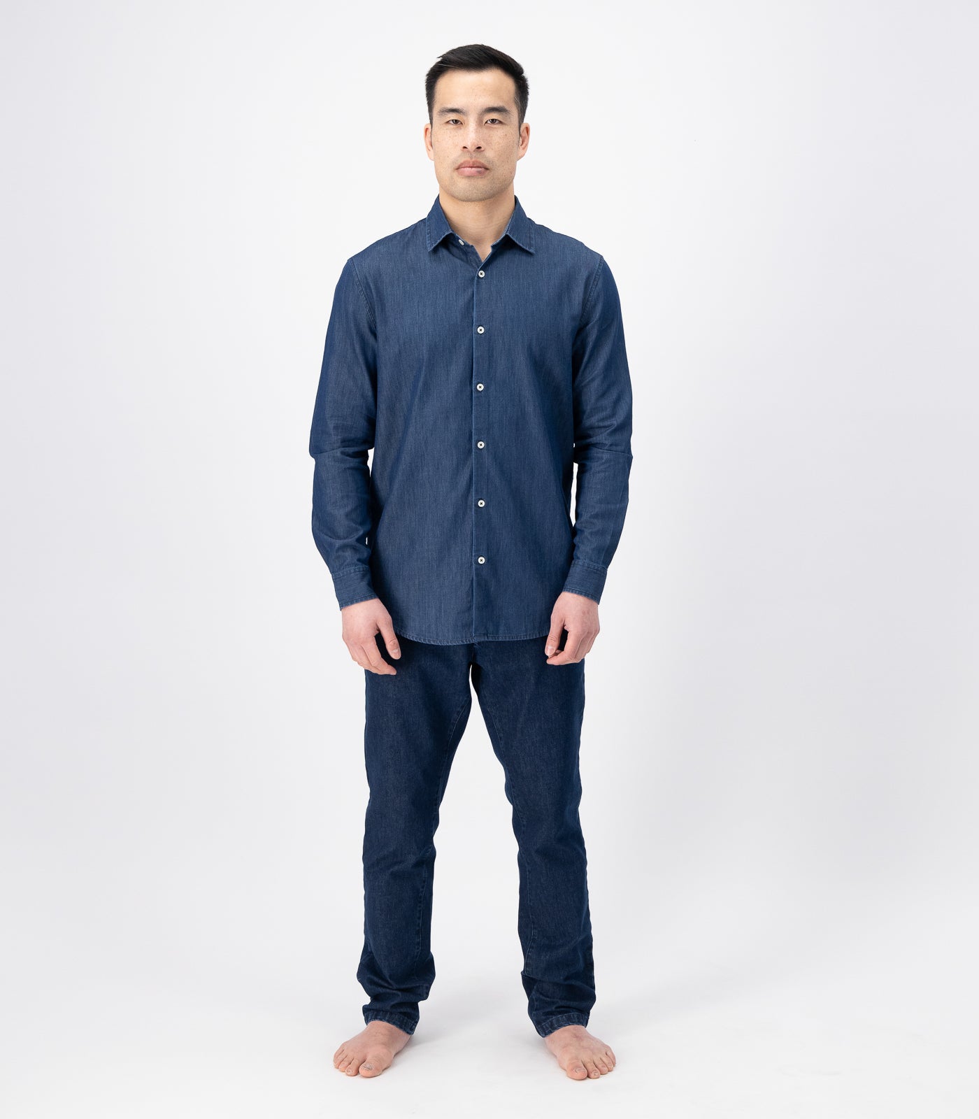 Bhumi Organic Cotton -Men's Denim Long Sleeve Shirt - Denim