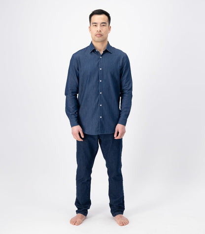 Bhumi Organic Cotton -Men's Denim Long Sleeve Shirt - Denim