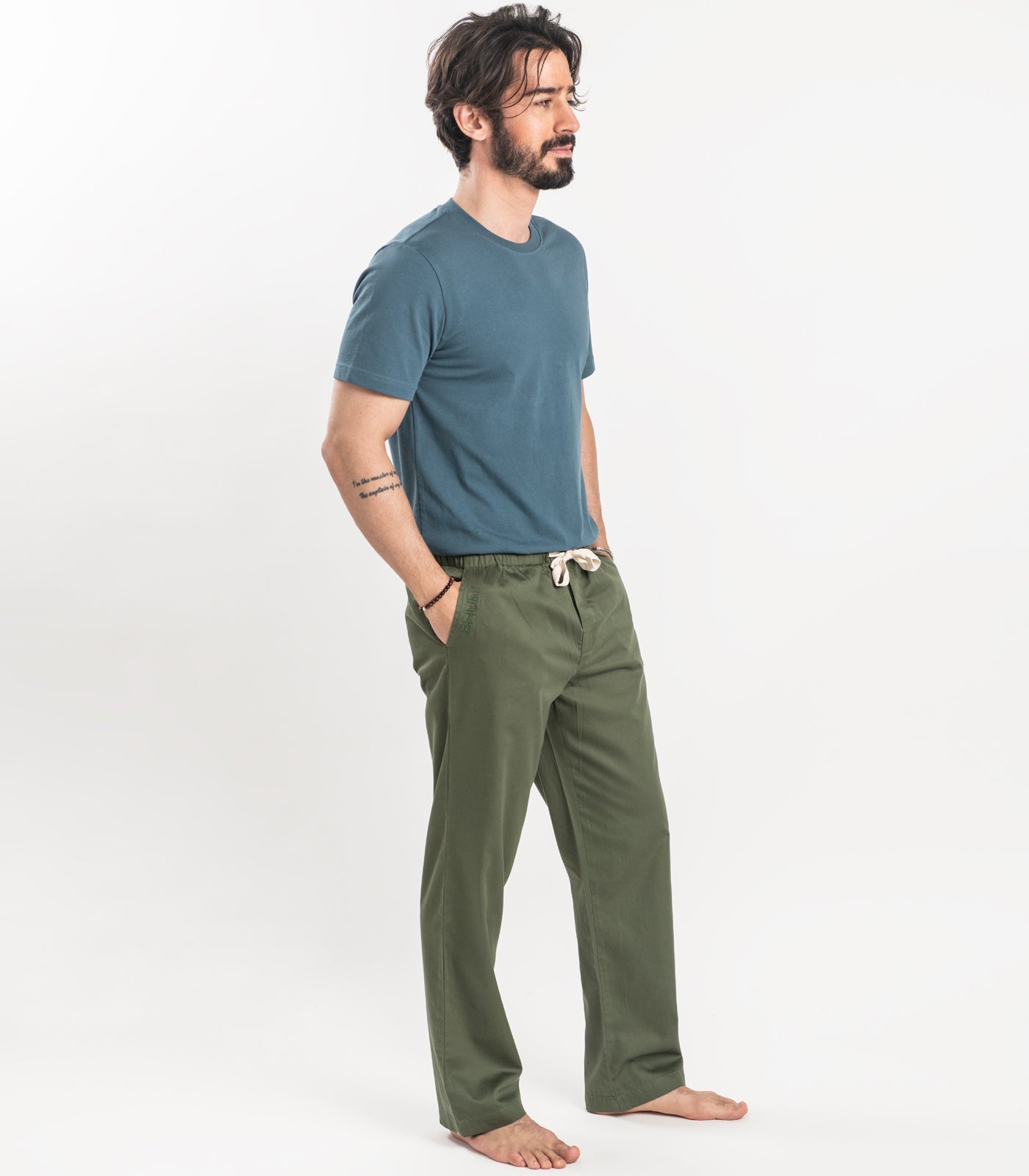 Bhumi Organic Cotton - Men's Sateen PJ Pant - Bronze Green