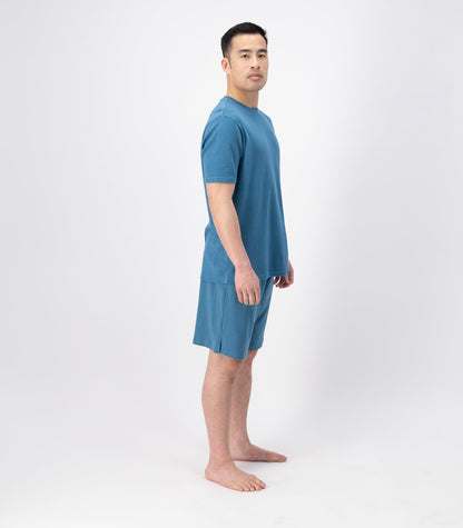Bhumi Organic Cotton - Men's Chai Dye Short PJ Set - Chai Blue