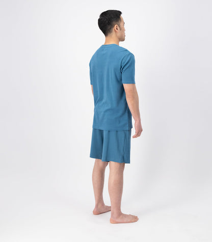 Bhumi Organic Cotton - Men's Chai Dye Short PJ Set - Chai Blue
