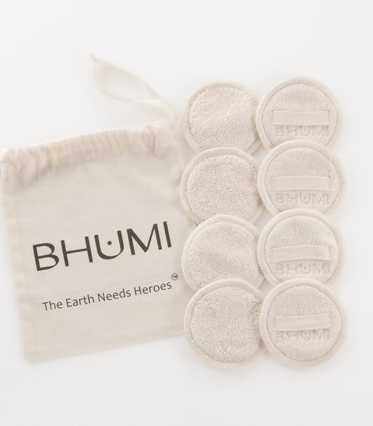 Bhumi Organic Cotton - Face Wipes (8 Pack) - Natural