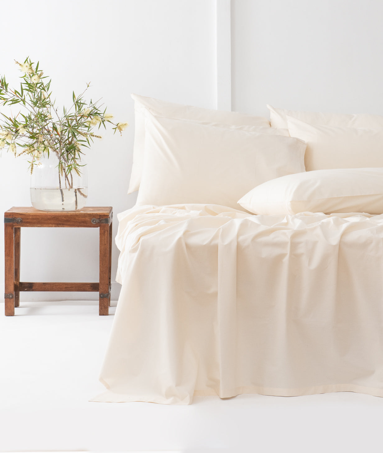 Bhumi Organic Cotton - Fitted - Percale Sheet - Natural