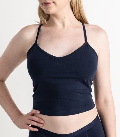 Bhumi Organic Cotton - Cropped Bra Top - Navy