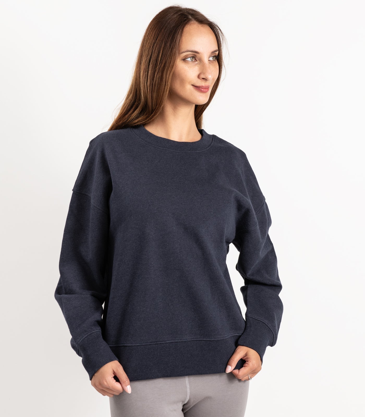 Bhumi Organic Cotton - Sweatshirt and Wide Leg Pant - Fleece Pack - Navy Melange