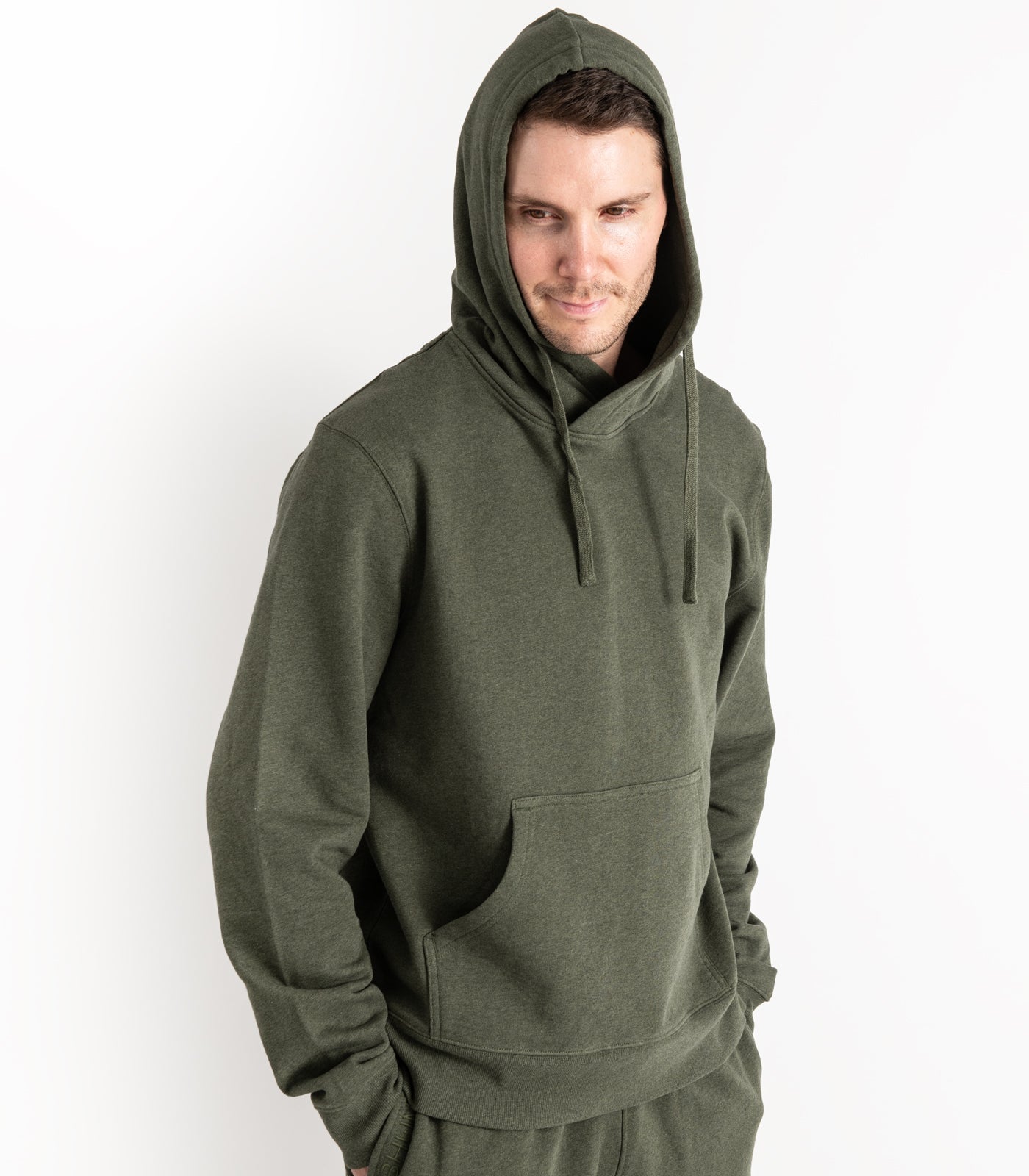Bhumi Organic Cotton - Men's Hoodie -Green Melange