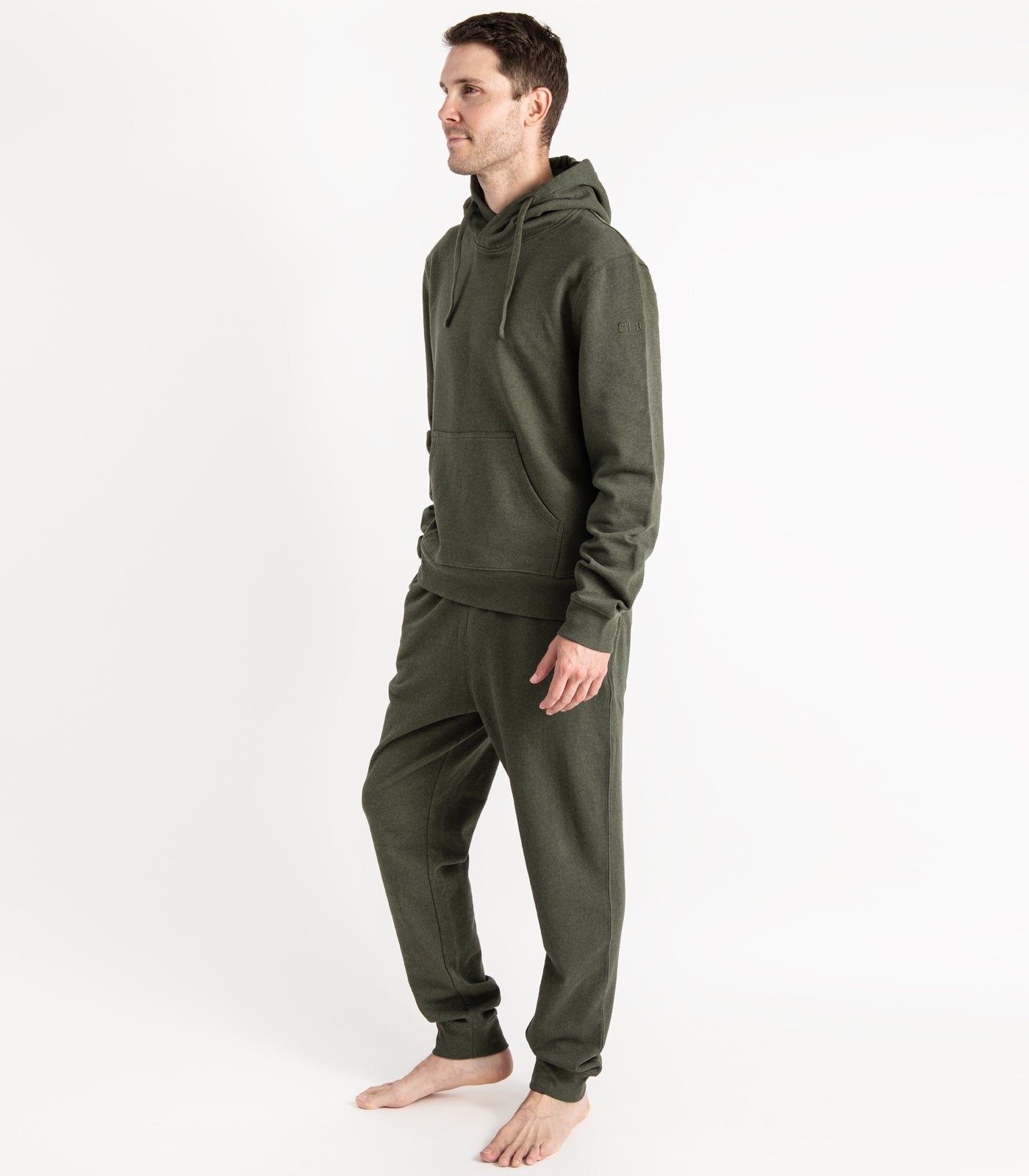 Bhumi Organic Cotton - Men's Hoodie -Green Melange