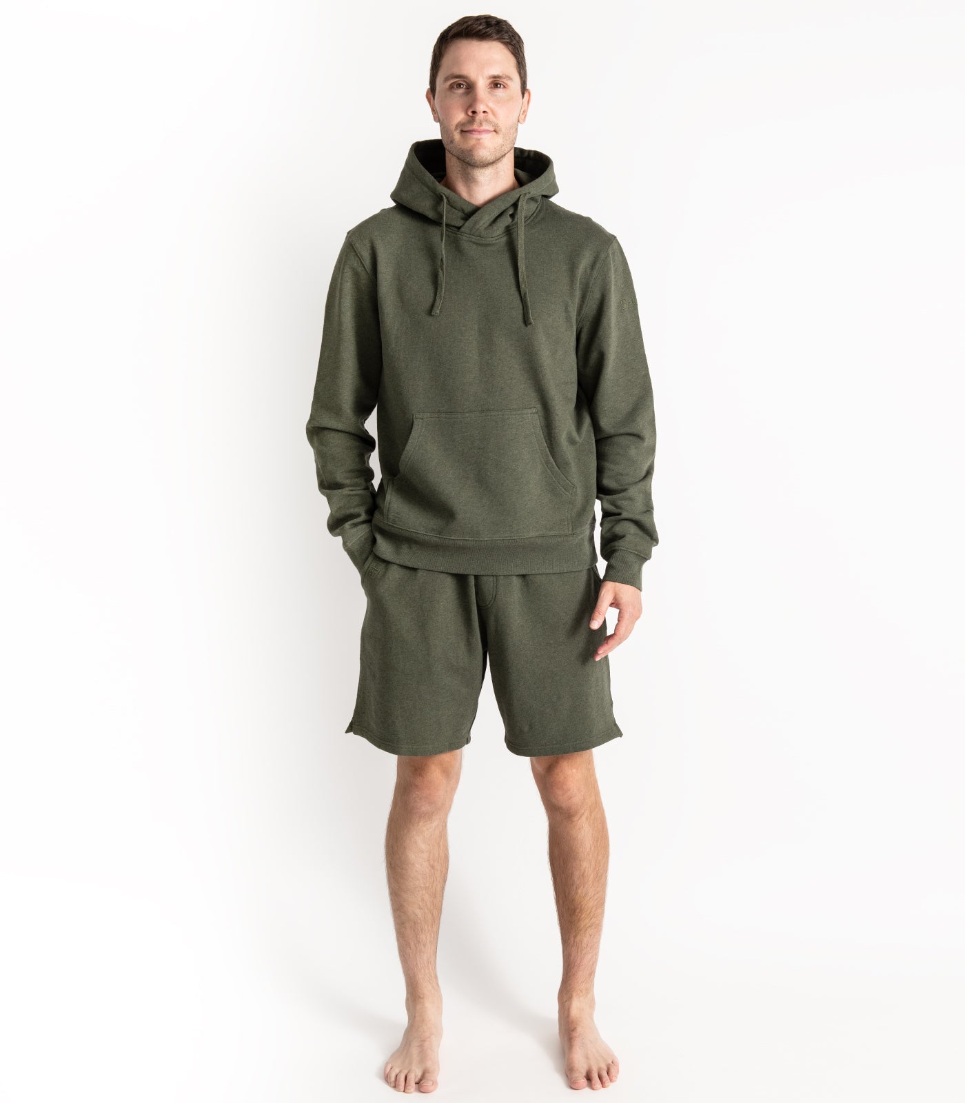 Bhumi Organic Cotton - Men's Hoodie -Green Melange