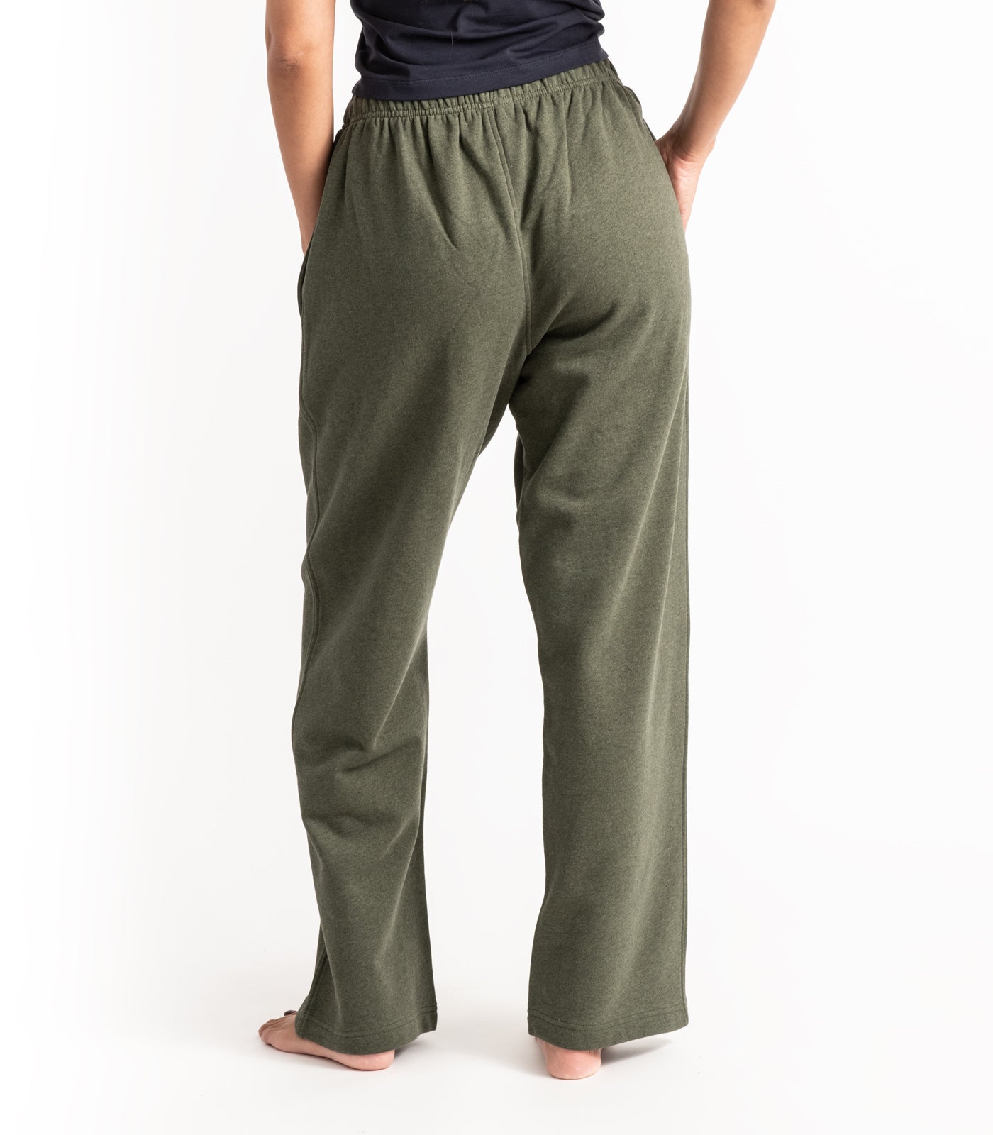 Bhumi Organic Cotton - Wide Leg Pant - Fleece - Green Melange