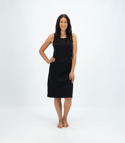 Bhumi Organic Cotton - Long Singlet Dress - Black