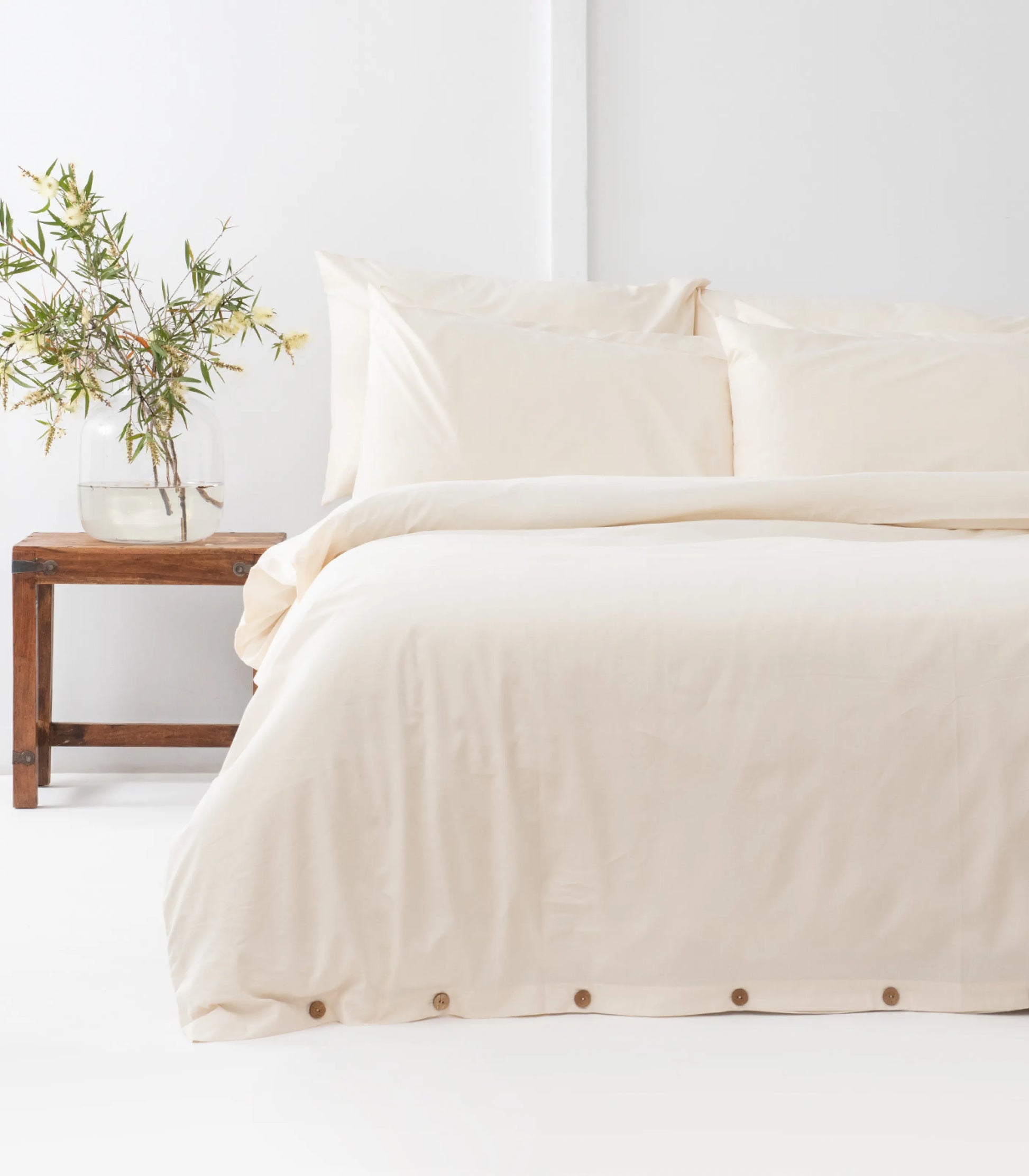 Bhumi Organic Cotton - Percale Plain Quilt Cover - Natural