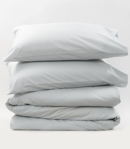 Bhumi Organic Cotton - Percale Plain Quilt Cover - Glacier