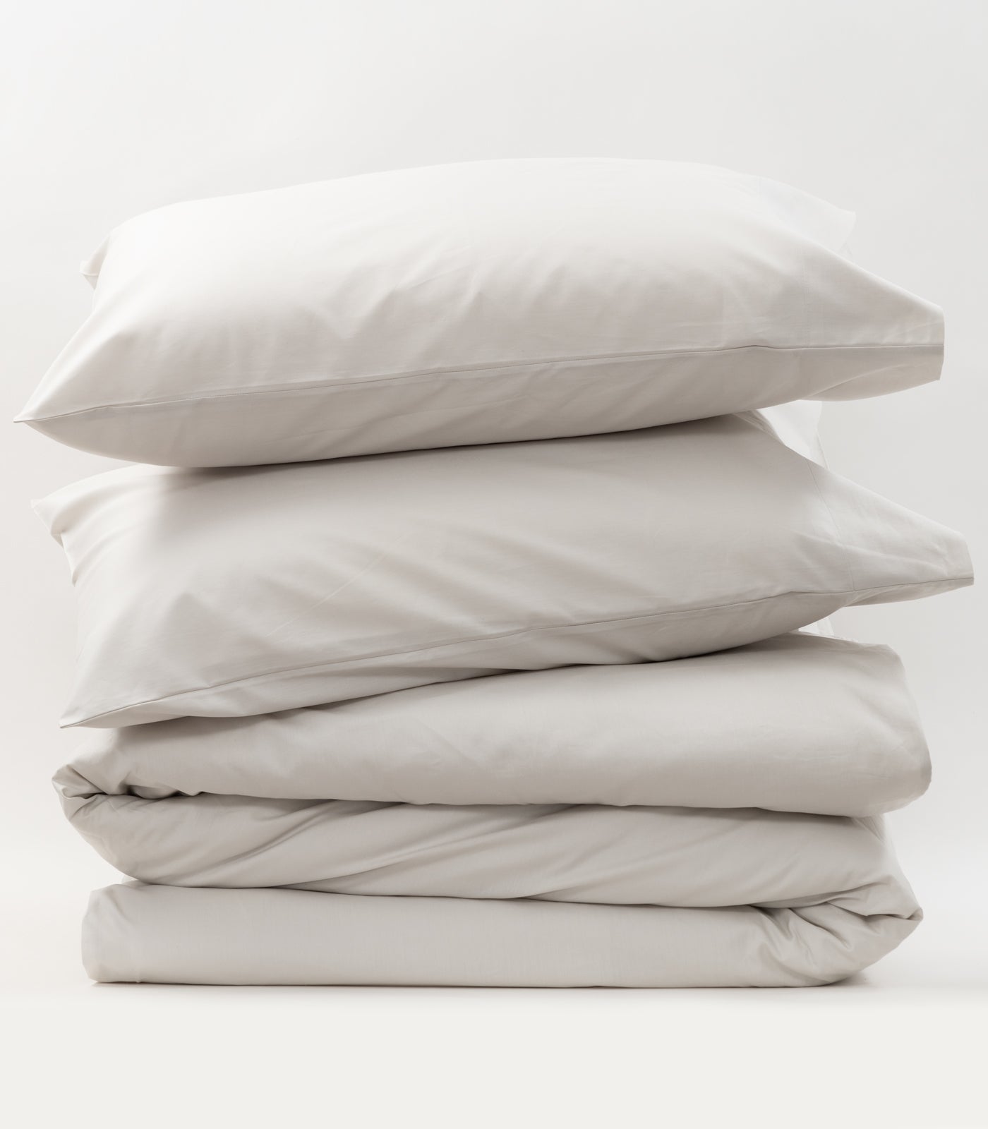 Bhumi Organic Cotton - Percale Plain Quilt Cover - Ice