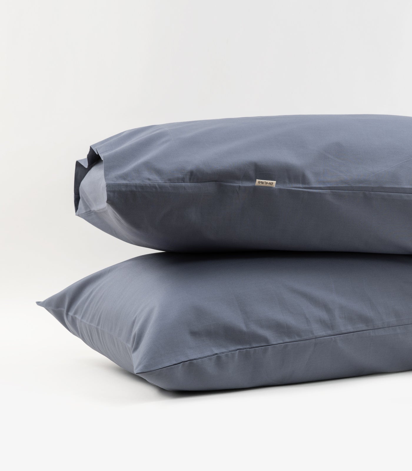 Bhumi Organic Cotton - Percale Pillow Cases (Pair) - Metallic Blue