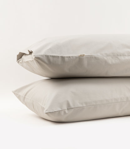 Bhumi Organic Cotton - Percale Pillow Cases (Pair) - Pewter