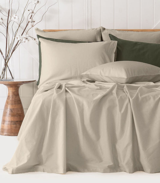 Bhumi Organic Cotton - Sateen Sheet Set - Oatmeal