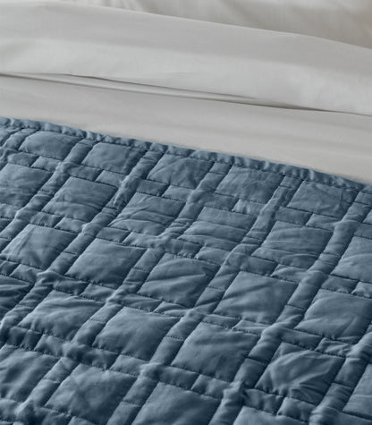 Bhumi Organic Cotton - Quilted Blanket - Lattice Design - Indian Teal