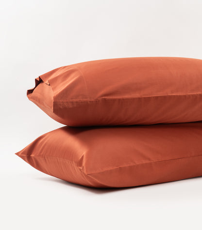 Bhumi Organic Cotton - Sateen Pillow Cases (Pair) - Rust