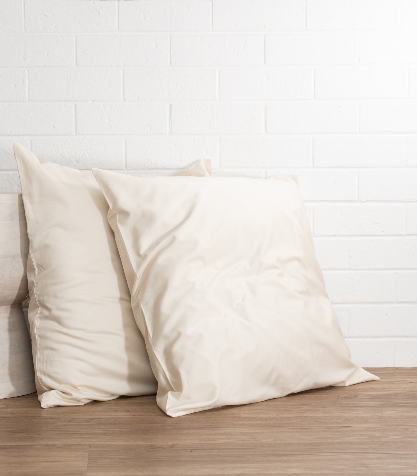 Bhumi Organic Cotton - Sateen Pillow Cases (pair) - European - Natural