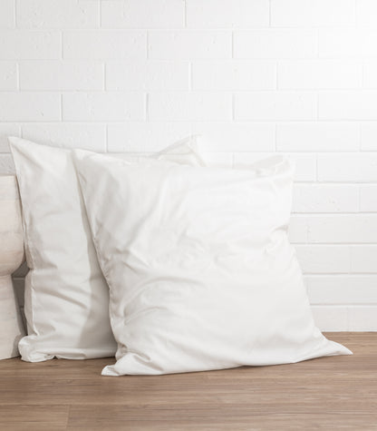 Bhumi Organic Cotton - Sateen Pillow Cases (pair) - European - White