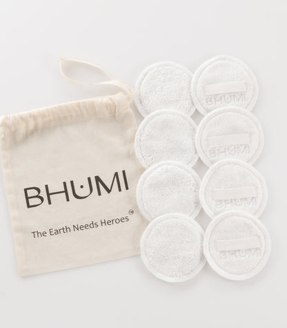 Bhumi Organic Cotton - Face Wipes (8 Pack) - White