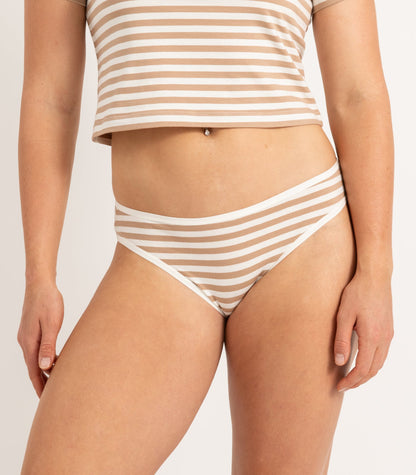 Bhumi Organic Cotton - New Bikini (2 Pack) - Tan Stripe