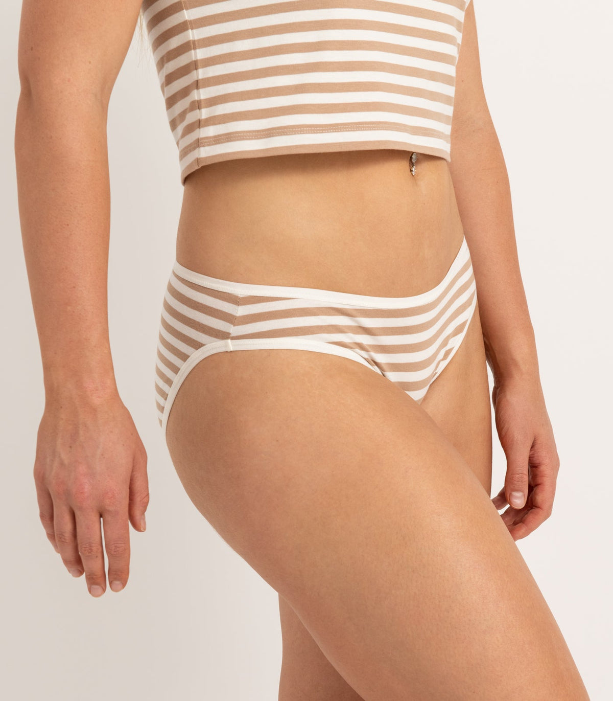 Bhumi Organic Cotton - New Bikini (2 Pack) - Tan Stripe