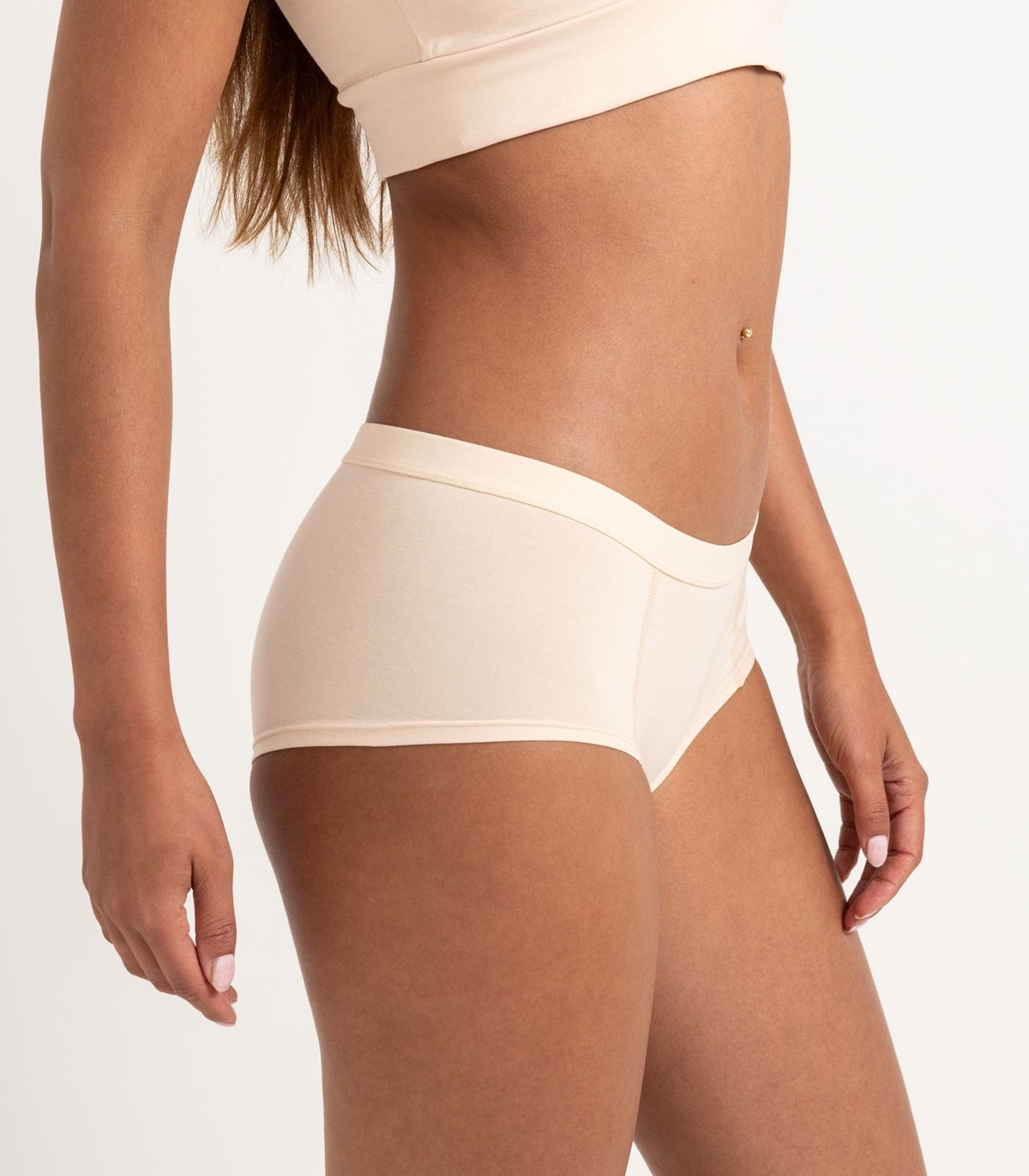 Bhumi Organic Cotton - Boy Short (2 Pack) - Cream Tan