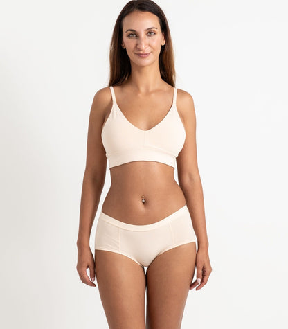 Bhumi Organic Cotton - Boy Short (2 Pack) - Cream Tan
