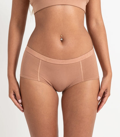 Bhumi Organic Cotton - Boy Short (2 Pack) - Mocha Mousse