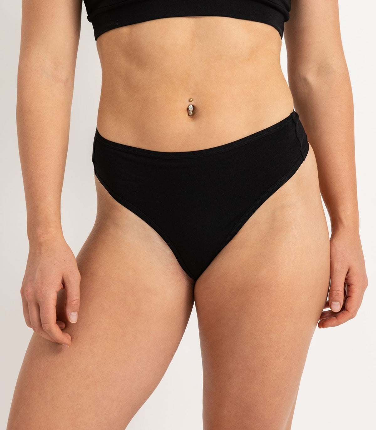 Bhumi Organic Cotton - High Rise G String (2 Pack) - Black