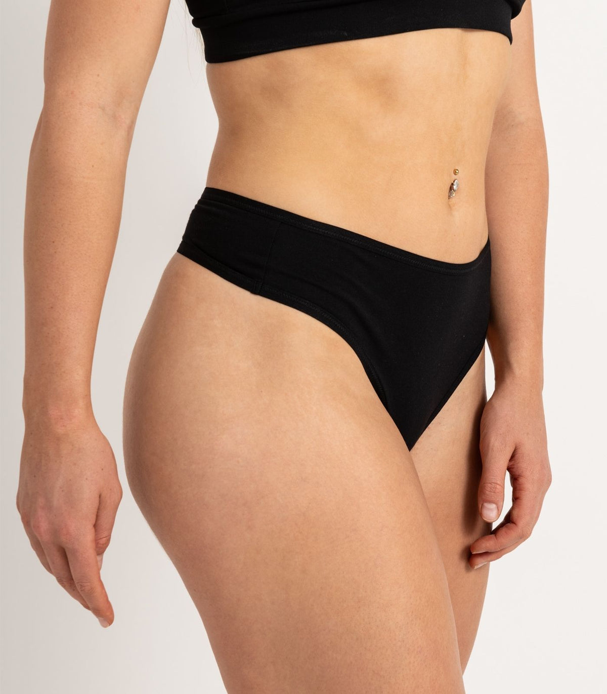 Bhumi Organic Cotton - High Rise G String (2 Pack) - Black