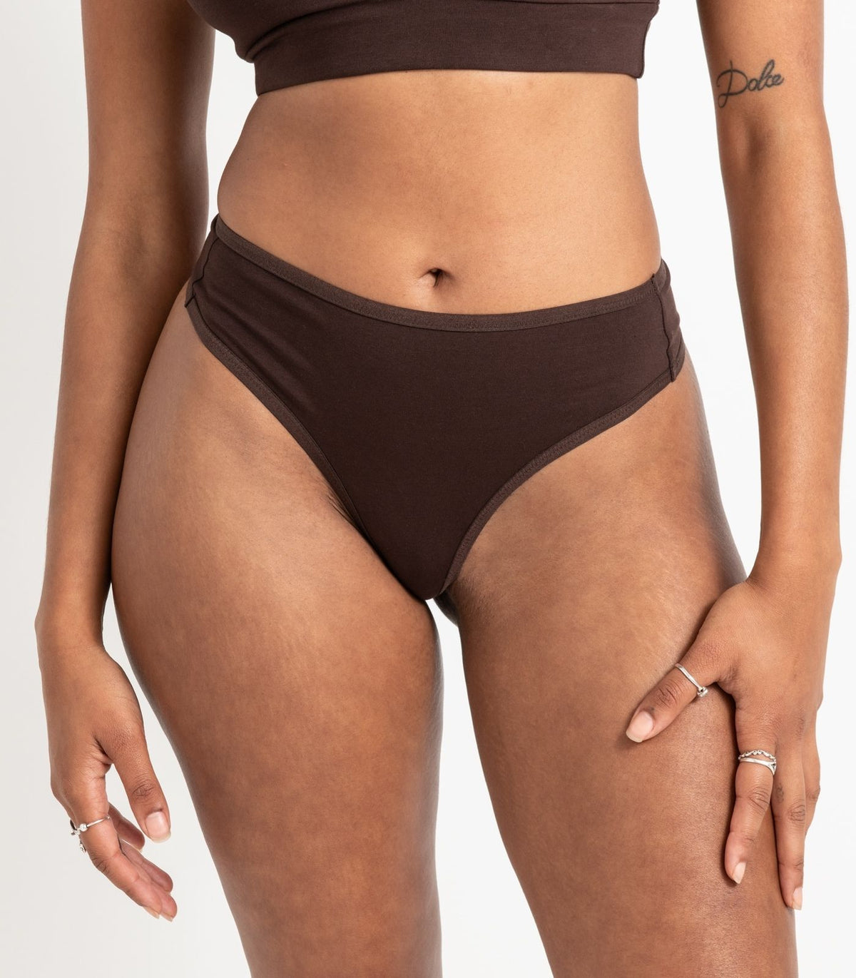Bhumi Organic Cotton - High Rise G String (2 Pack) - Coffee Bean