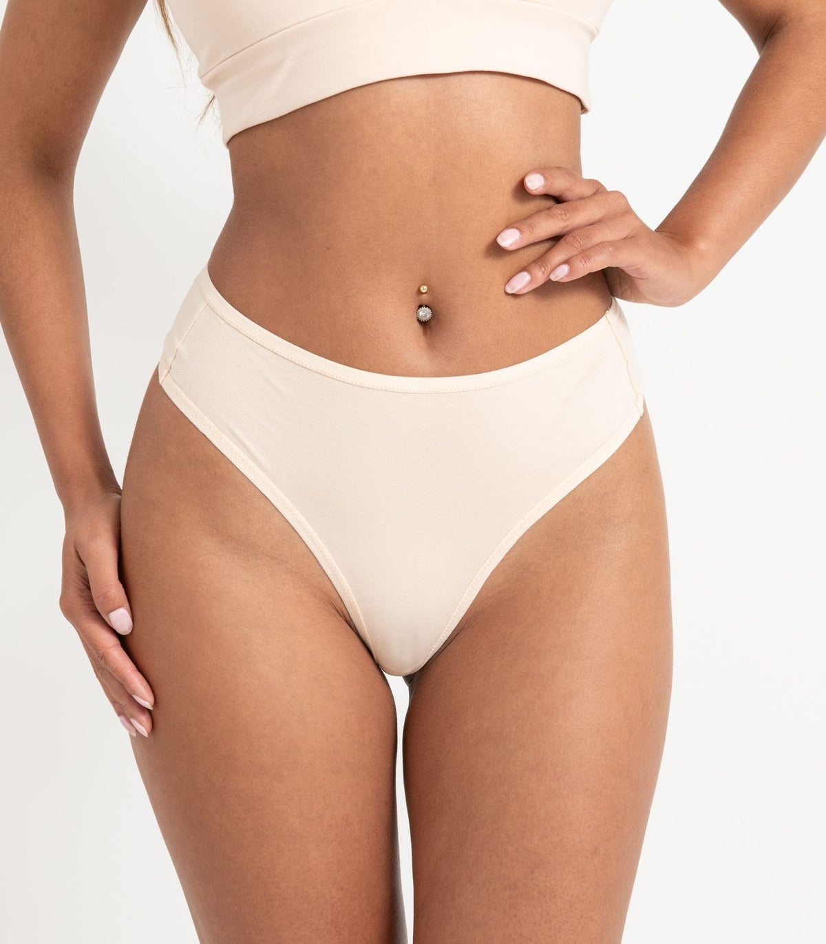 Bhumi Organic Cotton - High Rise G String (2 Pack) - Cream Tan