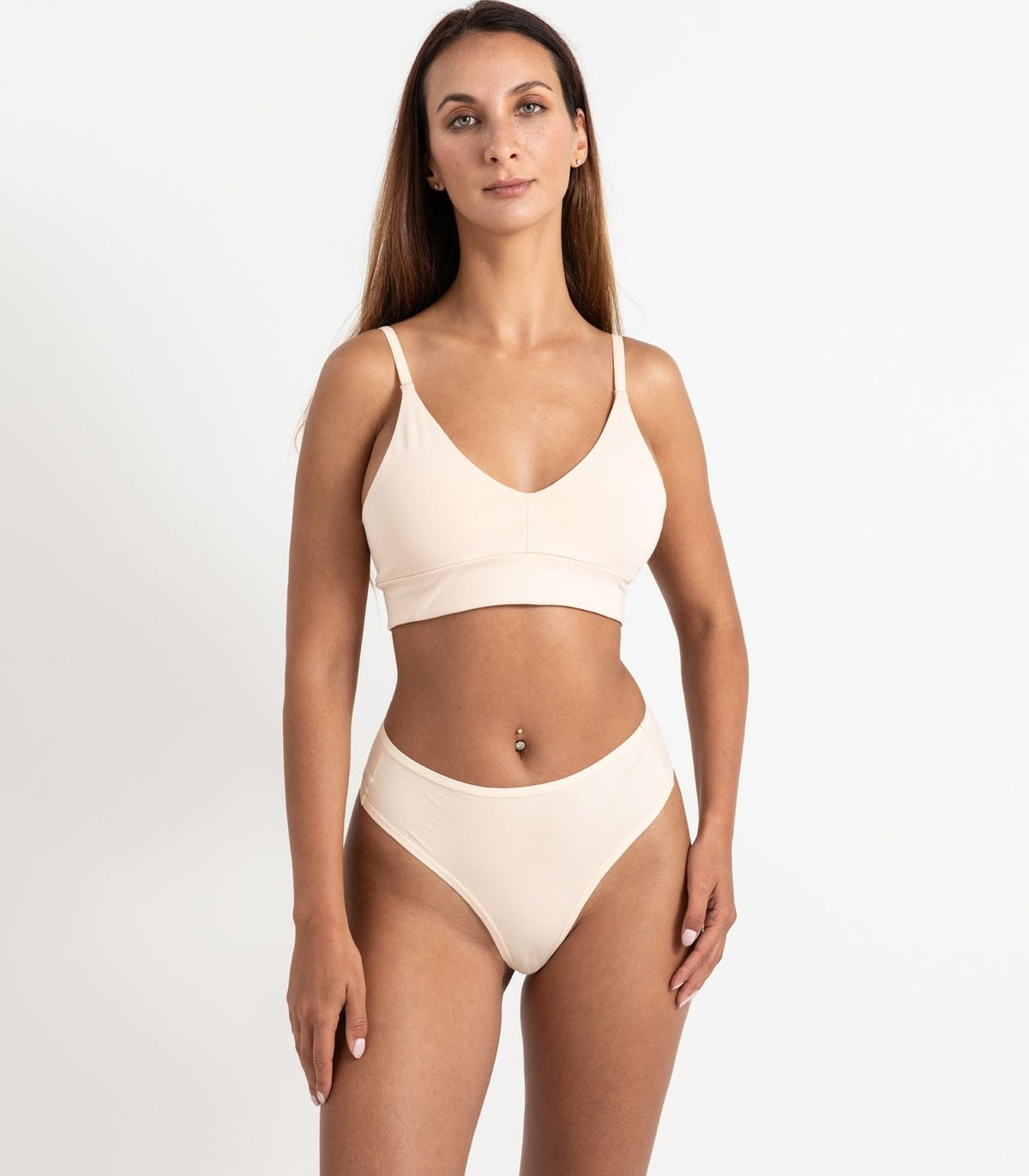 Bhumi Organic Cotton - High Rise G String (2 Pack) - Cream Tan
