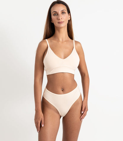 Bhumi Organic Cotton - High Rise G String (2 Pack) - Cream Tan