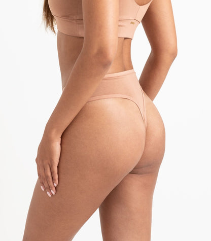 Bhumi Organic Cotton - High Rise G String (2 Pack) - Mocha Mousse