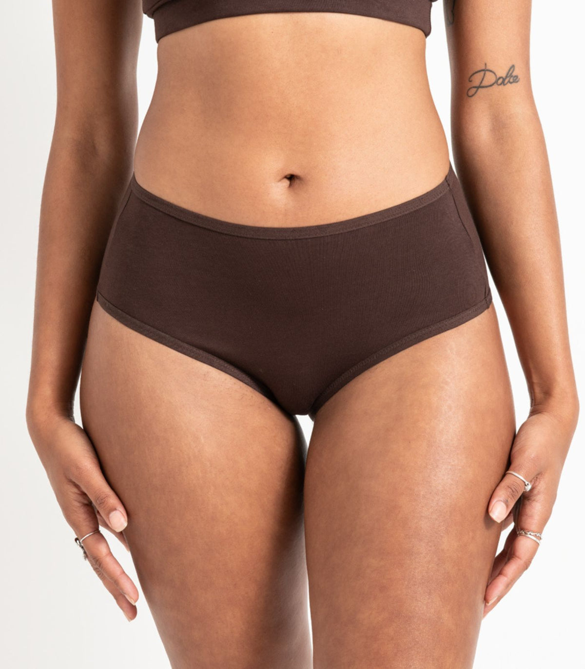 Bhumi Organic Cotton - Hi Cut Brief (2 Pack) - Coffee Bean
