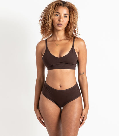 Bhumi Organic Cotton - Hi Cut Brief (2 Pack) - Coffee Bean