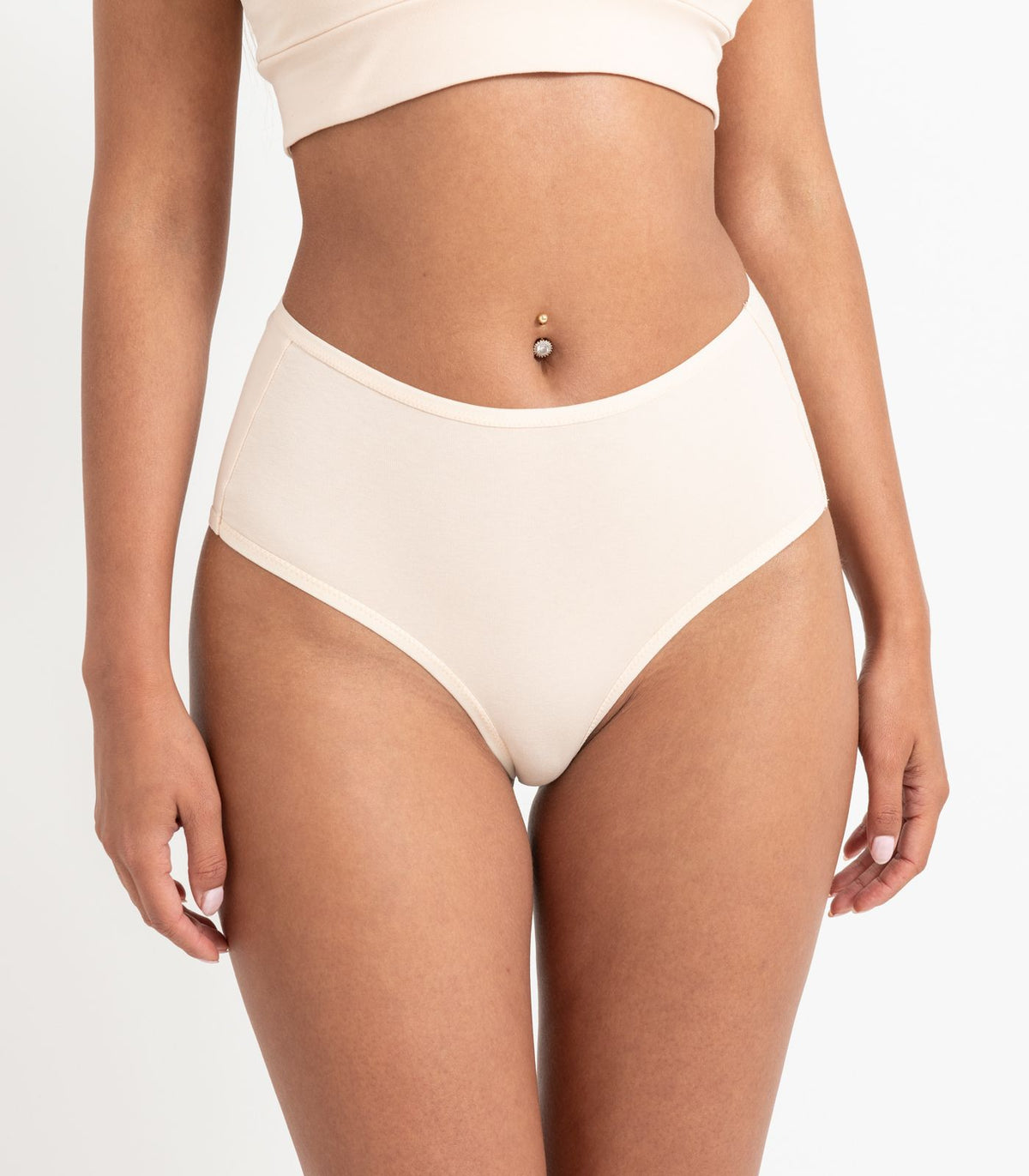 Bhumi Organic Cotton - Hi Cut Brief (2 Pack) - Cream Tan